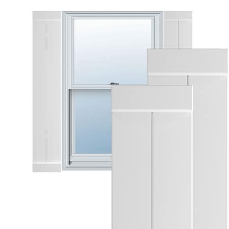 True Fit PVC, Two Board Joined Board-n-Batten Shutters W/End Batten, Unfinished , 10 3/4W X 83H